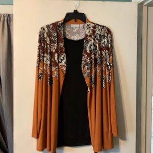 Susan Graver Liquid knit jacket and tank set